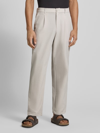 Jake*s Studio Men Regular Fit Hose mit französischen Eingrifftaschen Kitt 4