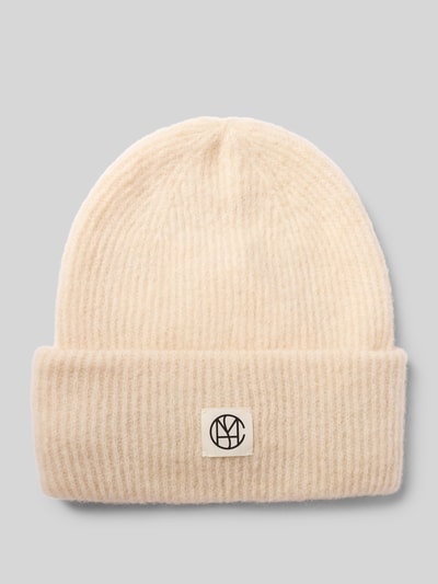 MSCH Copenhagen Beanie mit Alpaka-Anteil und Label-Patch Offwhite Melange 1