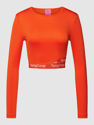 TheJoggConcept Cropped Longsleeve mit Label-Saum Modell 'SABELA' Orange 2