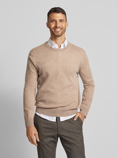 Gant Gebreide pullover van kasjmier met ronde hals Kaki gemêleerd - 4