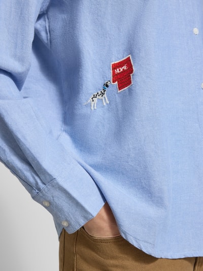 Jake*s Casual Overhemdblouse met knoopsluiting Bleu - 3