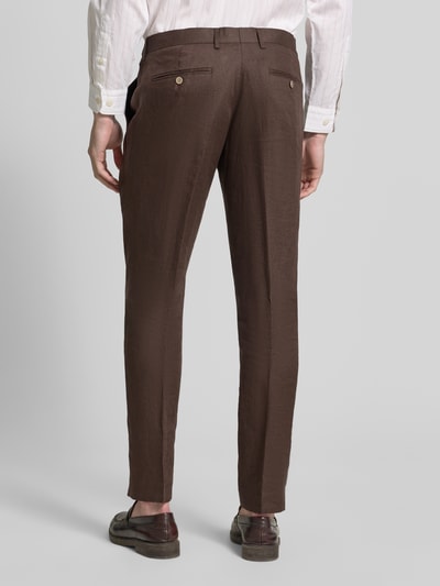 Christian Berg Men Leinenhose mit Gesäßtaschen Mittelbraun 5