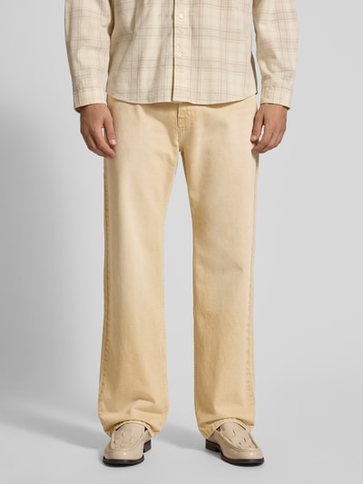 REVIEW Straight Fit Jeans aus reiner Baumwolle im 5-Pocket-Design Sand 4