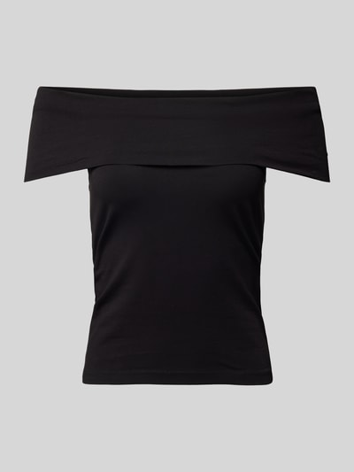 Noisy May Off shoulder-shirt in effen design, model 'KERRY' Zwart - 2