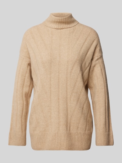 Only Loose Fit Strickpullover mit breitem Umschlag Modell 'JEANETT' Sand 2