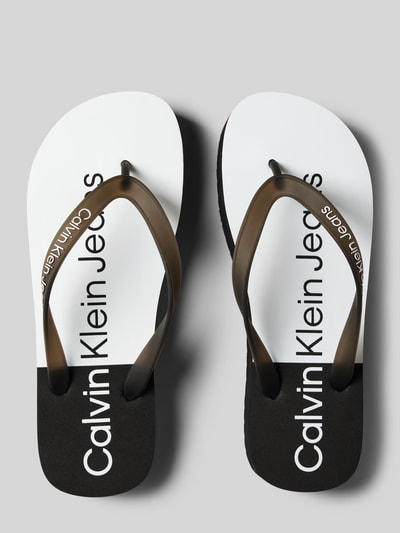 Calvin Klein Jeans Teenslippers met labelprint Zwart - 4