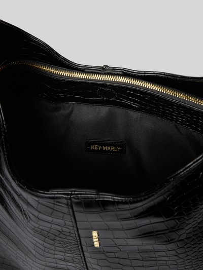 Hey Marly Shopper mit Label-Detail Modell 'Alltime Lover Croco' Black 5