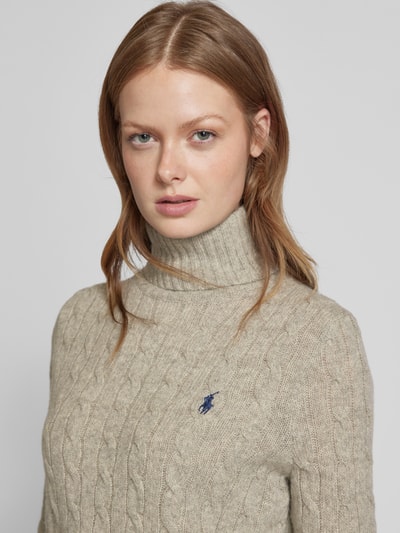 Polo Ralph Lauren Strickpullover mit Label-Stitching Beige Melange 3