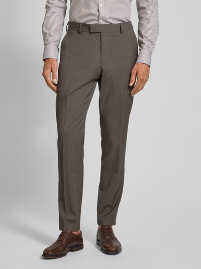 Tiger Of Sweden Anzughose mit Bügelfalten Modell 'Tenuta' Mittelbraun 4