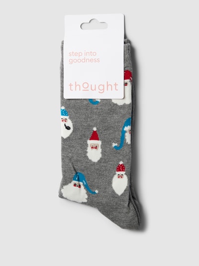 Thought Socken mit Motiv-Details Modell 'alfredo bamboo snowman' Mittelgrau Melange 3