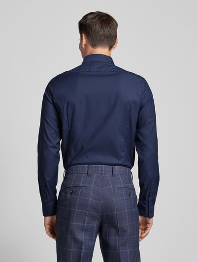 CK Calvin Klein Slim fit zakelijk overhemd met kentkraag, model 'Bari' Marineblauw - 5