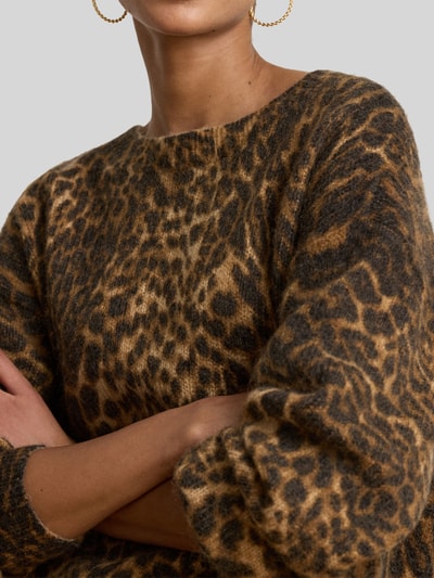 Lauren Ralph Lauren Pullover aus Mohair mit weichem Flauschstrick Mittelbraun 3