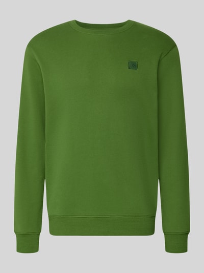 Produktfoto, Sweatshirt met ronde hals van Scotch & Soda, puur katoen, regular fit, labelstitching, groene kleur, gladde textuur