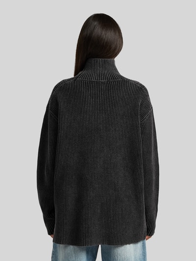 G-Star RAW Oversized Turtleneck-Pullover aus reiner Baumwolle Black 5