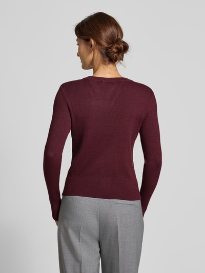 Vila Bluzka z długim rękawem z imitacji dzianiny model ‘Vicomfy’ Śliwkowy 5