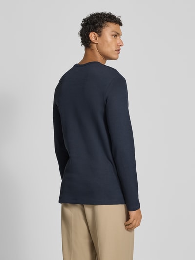 Lindbergh Shirt met lange mouwen, ronde hals en labeldetail Donkerblauw - 5