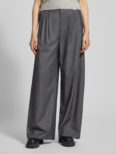 OH APRIL Stoffen broek met labeldetail, model 'Leana' Middengrijs - 4