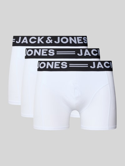Jack & Jones Obcisłe bokserki z elastycznym paskiem z logo w zestawie 3 szt. Biały 1