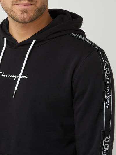 CHAMPION Bluza z kapturem o kroju comfort fit z detalami z logo  Czarny 3