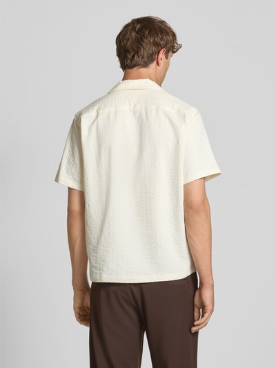 Only & Sons Regular fit poloshirt met seersuckerstructuur, model 'MALES' Offwhite - 5