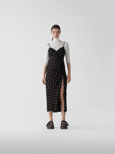 Self-Portrait Midikleid mit Polka Dots Schwarz 1