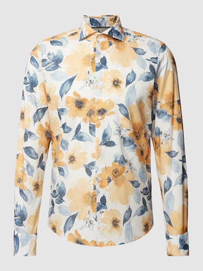 JOOP! Slim fit zakelijk overhemd met bloemenmotief Bleu - 2