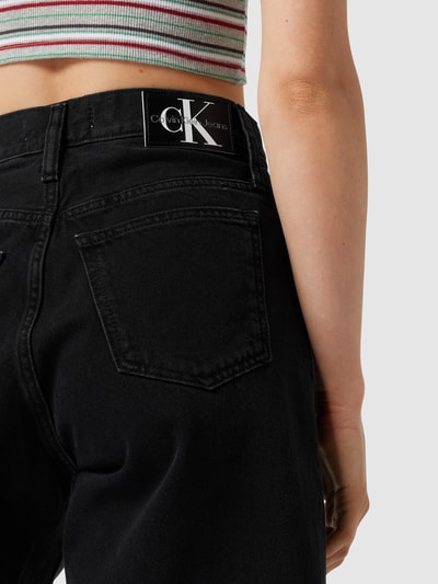 Calvin Klein Jeans Szorty jeansowe z wysokim stanem z bawełny Czarny 3