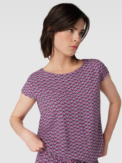 Zero Blusenshirt aus Viskose mit Allover-Muster Violett 3