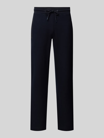 Produktfoto, Sweatpants mit elastischem Bund und Tunnelzug von bugatti aus mieszanki bawełny, krój regular fit, wpuszczane kieszenie, długość wewnętrzna nogawki w rozmiarze M 80 cm