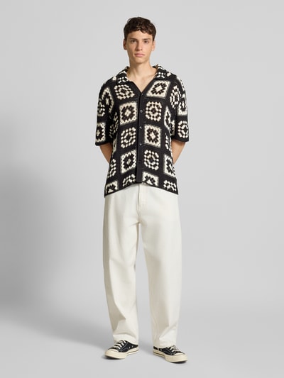 REVIEW Koszula casualowa z haftem angielskim Czarny 1