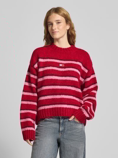 Tommy Jeans Regular fit gebreide pullover met alpaca Bordeaux - 4