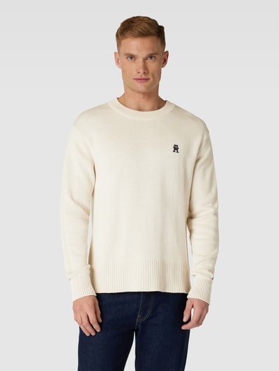 Tommy Hilfiger Strickpullover mit Label-Stitching Beige 4