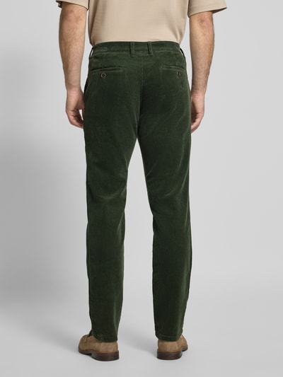 Christian Berg Men Straight fit corduroy broek met Franse steekzakken Flessengroen - 5