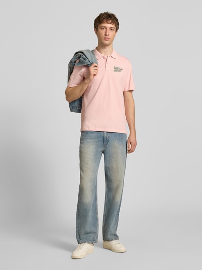 Blend Regular Fit Poloshirt mit Print und Knopfleiste Modell 'MAILLE' Apricot 1
