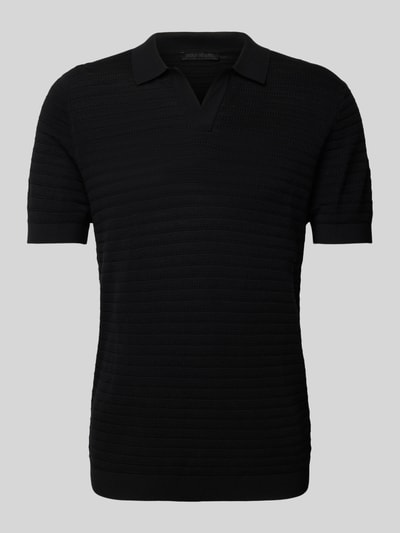 Drykorn Regular Fit Poloshirt mit V-Ausschnitt Modell 'Braian' Black 2