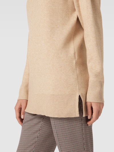 Vero Moda Strickpullover mit V-Ausschnitt Modell 'GOLD LINK' Sand 3