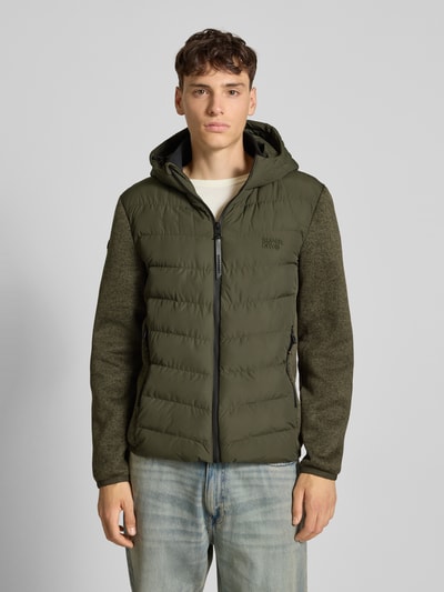 Superdry Pikowana kurtka z kapturem i kieszeniami zapinanymi na zamek błyskawiczny Khaki 4