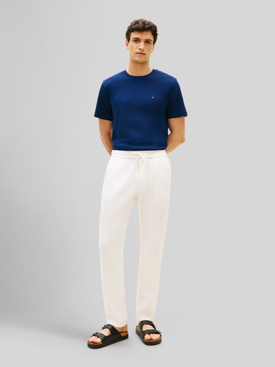 Tommy Hilfiger Tapered chino van linnenmix met trekkoord model 'HARLEM' Offwhite - 1