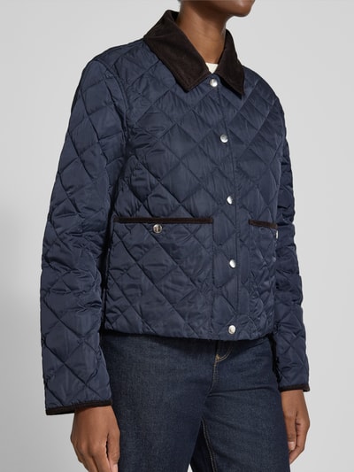 Rich & Royal Gewatteerd jack met doorgestikte naden Marineblauw - 3