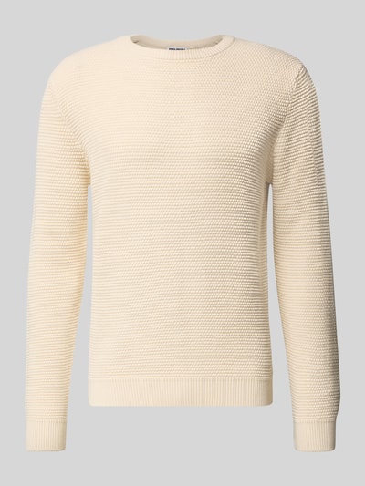 REVIEW Gebreide pullover met structuurmotief Ecru - 2