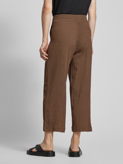 OPUS Regular fit culotte met structuurmotief, model 'MELTIKO' Lichtbruin - 5