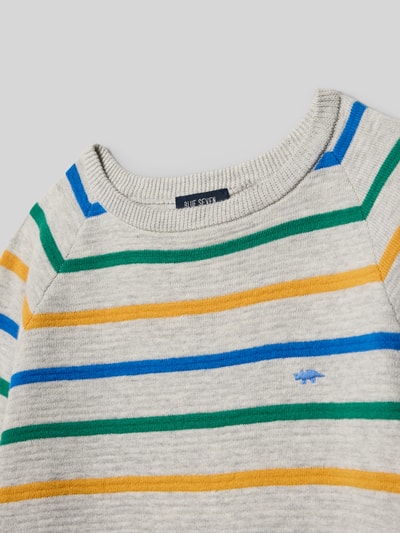 Blue Seven Regular Fit Pullover in Strick-Optik Mittelgrau Melange 2