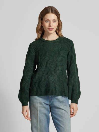 Vila Gebreide pullover met kabelpatroon, model 'ELLA' Blauw - 4