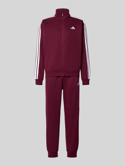 adidas Sportswear Regular Fit Sweatanzug aus reiner Baumwolle Dunkelrot 1