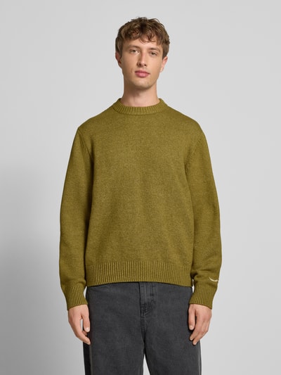Jack & Jones Strickpullover mit Label-Stitching Modell 'NORREBRO' Oliv 4
