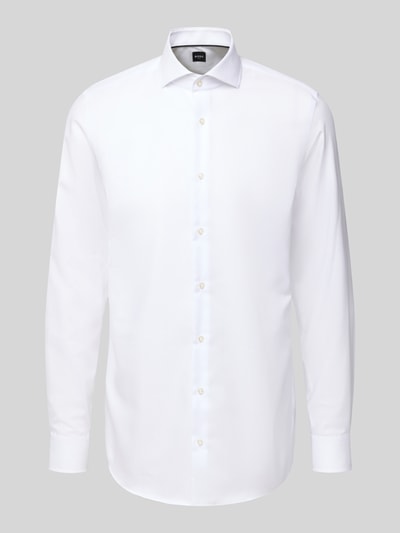 BOSS Koszula biznesowa o kroju slim fit z bardzo długim rękawem Biały 2