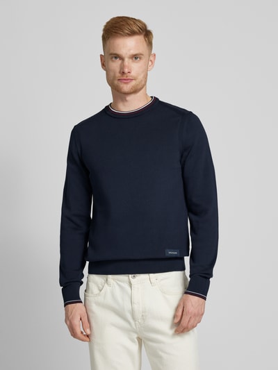 Tommy Hilfiger Sweter z dzianiny z naszywką z logo Granatowy 4