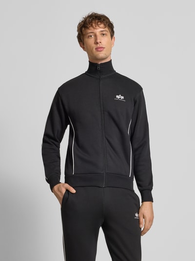 Alpha Industries Sweatjacke mit Logo und Stehkragen Black 4