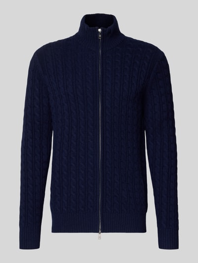 Christian Berg Men Gebreid jack met kasjmier  Marineblauw - 2