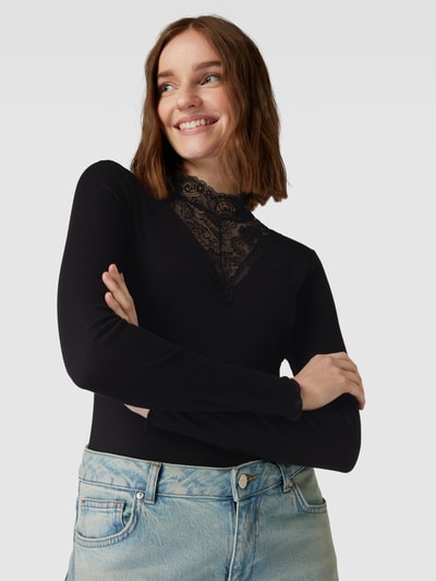 Only Longsleeve mit Muschelsaum Modell 'LUXI' Black 3